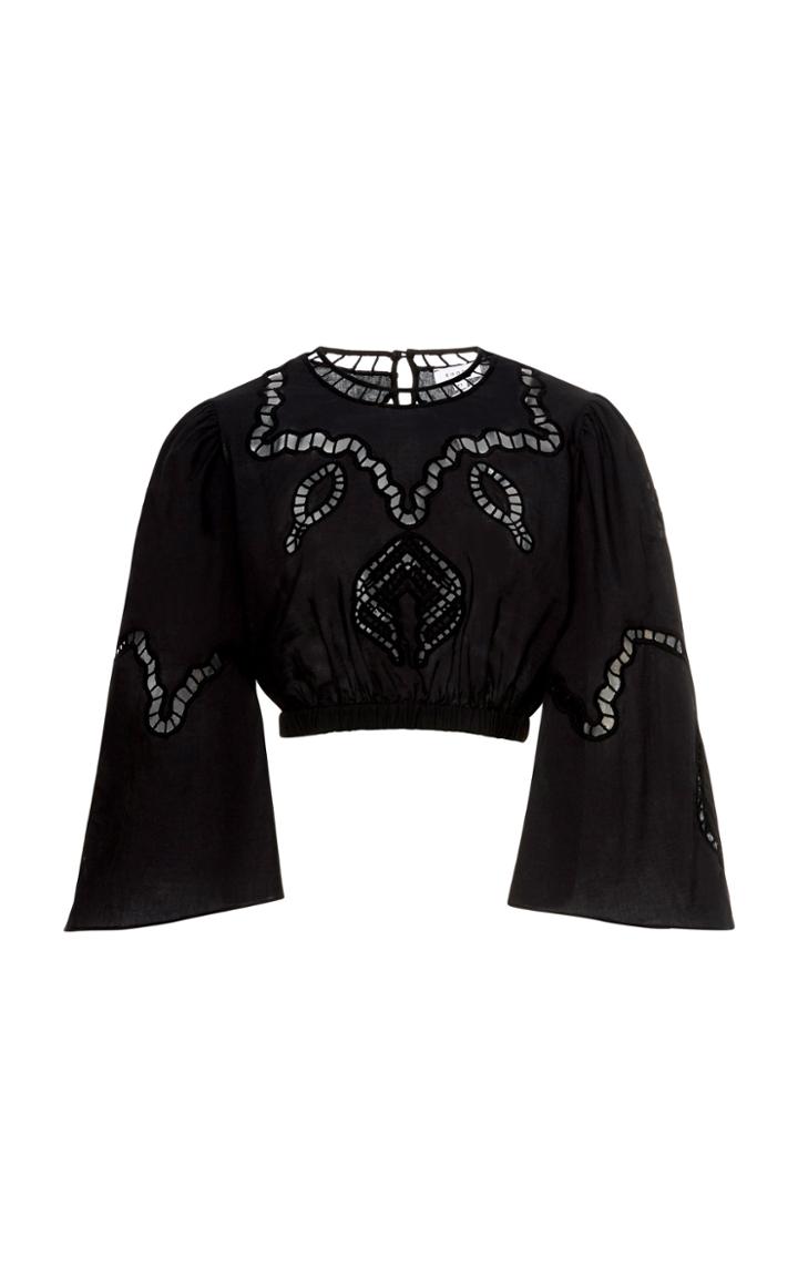 Rhode Cotton Eyelet Cropped Top