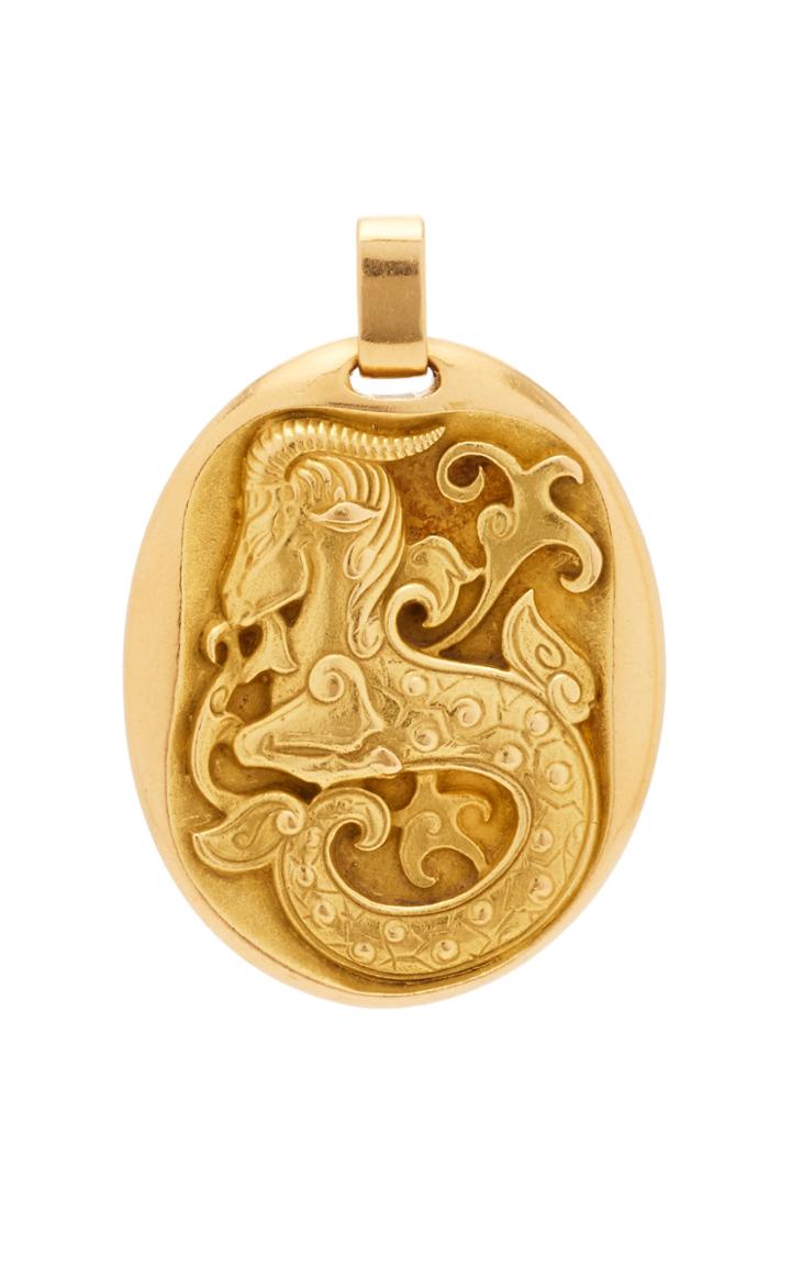 Mahnaz Collection Vintage Cartier 18k Gold Capricorn Pendant