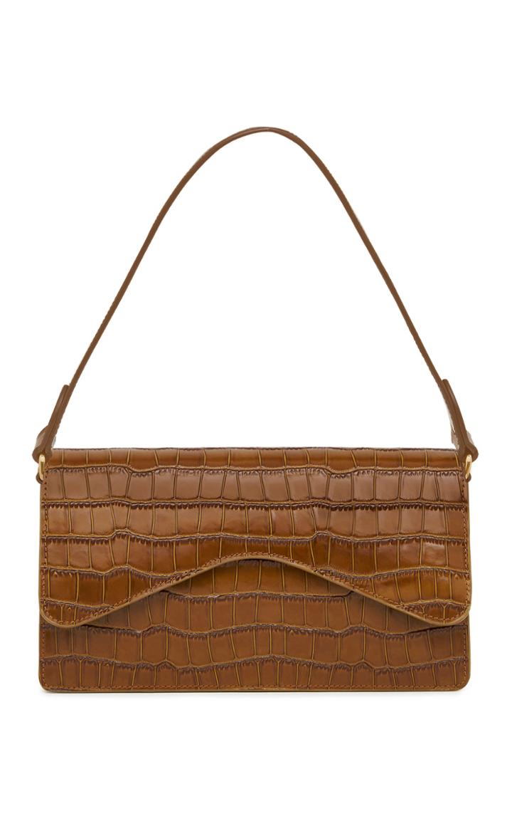 Moda Operandi Rylan Baguette Croc-effect Leather Shoulder Bag