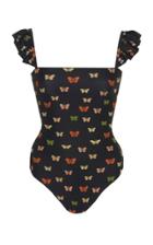 Moda Operandi Agua By Agua Bendita Nativa Mariposario Embroidered One Piece Size: Xs