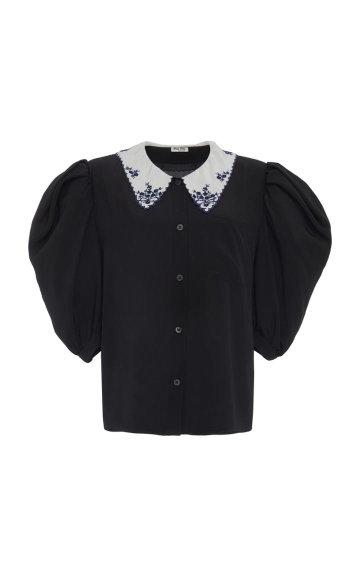 Miu Miu Contrast Button Down Top