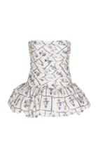 Moda Operandi Khaite Kimmy Strapless Peplum Cotton Top Size: 0