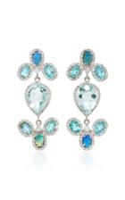 Eden Presley 14k White Gold Blue Zircon And Boulder Opal Earrings