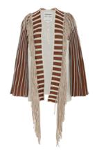 Escvdo Tucan Cotton Knit Fringe Cardigan