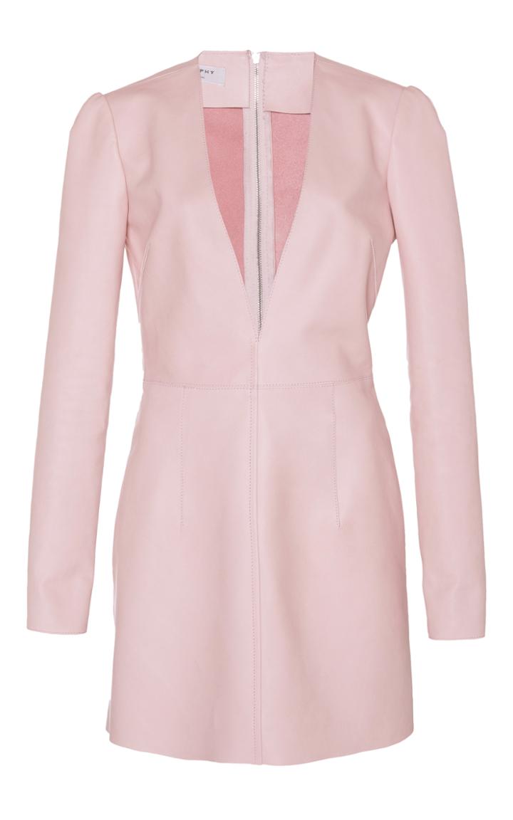 Philosophy Di Lorenzo Serafini Leather V-neck Dress