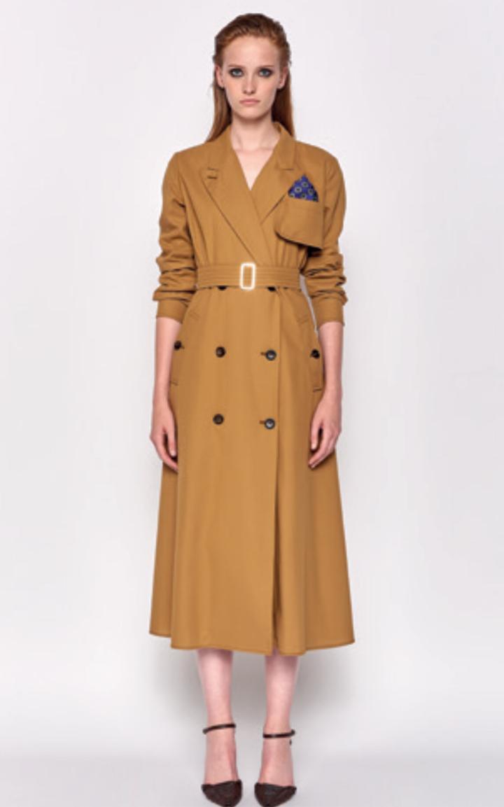 Max Mara Salvo Cotton Trench Coat Dress