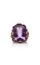 Sanjay Kasliwal 14k Gold Silver Amethyst And Diamond Ring