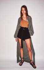 Bassike Striped Knit Maxi Shirt Dress