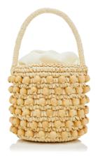 Sensi Studio Beaded Straw Bucket Bag