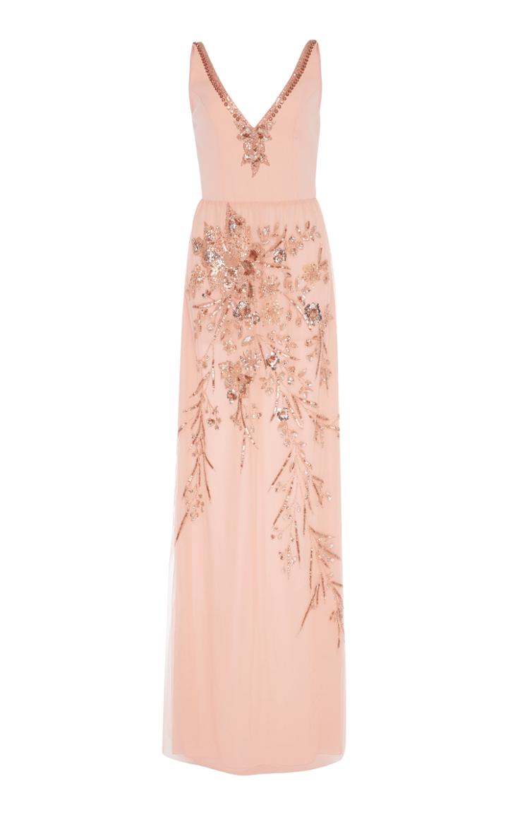 Georges Hobeika Deep V-neckline Embellished Gown