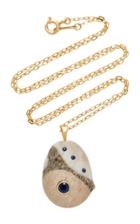 Cvc Stones M'o Exclusive: 18k Gold Pink Beach Stone And Sapphire Rain Necklace