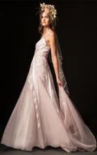 Temperley London Bridal Orelia V-neck Gown With Embroidered Lace Overlay Body