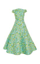 Christian Siriano Lemon Brocade Off The Shoulder Dress