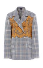 Rahul Mishra Patched Lace Tartan Jacket