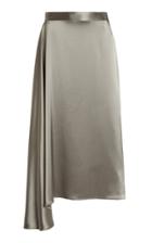 Moda Operandi Deveaux Merel Asymmetric Satin Midi Skirt