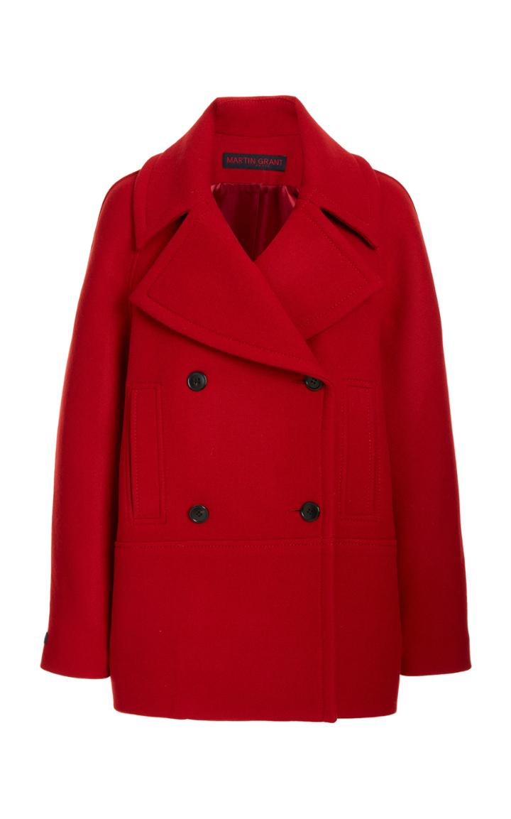Moda Operandi Martin Grant Wool Double-breasted Pea Jacket