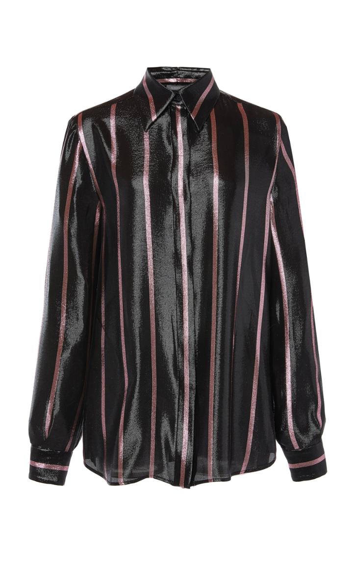 Alberta Ferretti Striped Silk Blend Shirt
