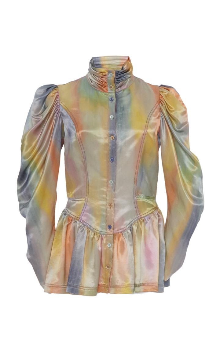 Sies Marjan Thea Printed Peplum Satin Jacket
