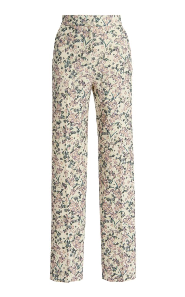 Moda Operandi Luisa Beccaria Floral Straight-leg Pants