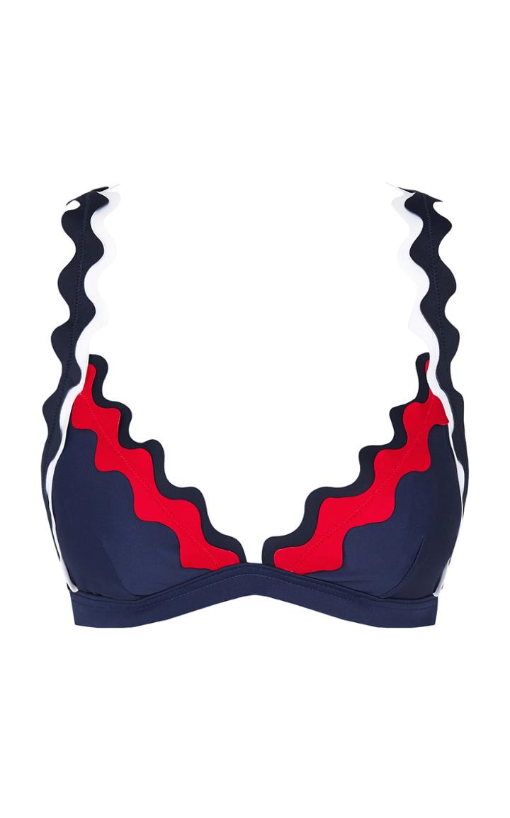 Rye Balmy Rick Rack Scallop Bikini Top