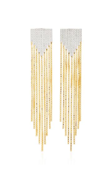 Mahnaz Collection Limited Edition 18k Gold And Diamond Fringe Earrings Unsigned