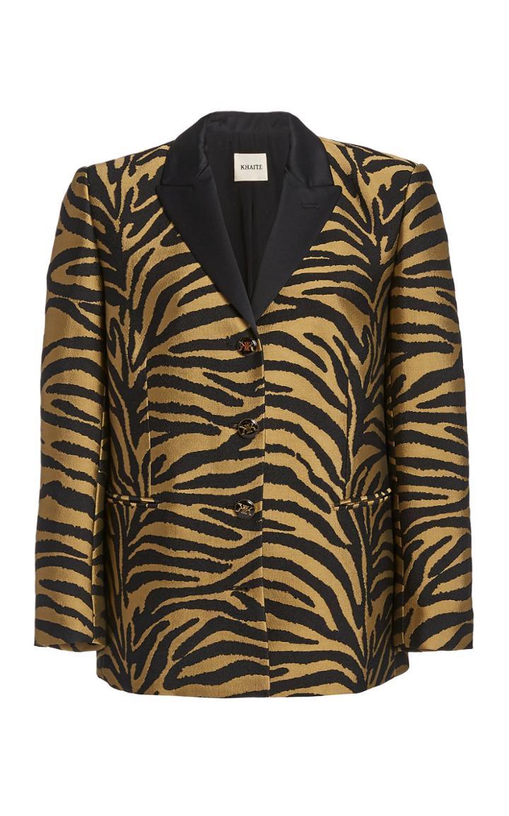 Moda Operandi Khaite Joan Tiger-print Cady Blazer