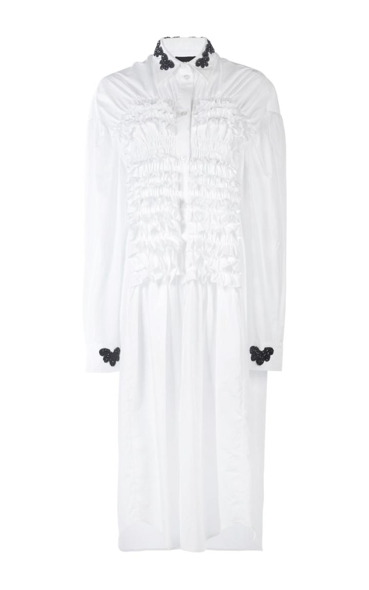 Simone Rocha Beaded Smocked Shirt Dress