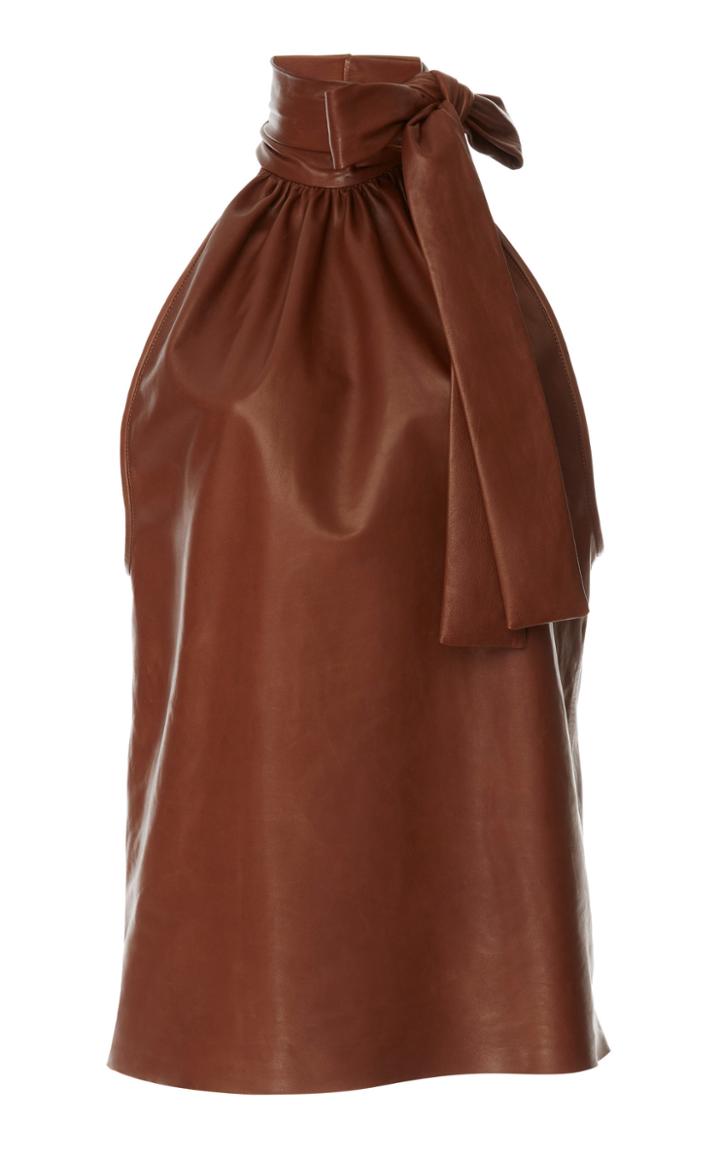 Rochas Turtleneck Top In Leather