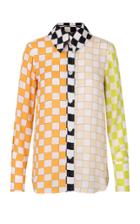 Moda Operandi Stine Goya James Mixed-check Crepe Shirt