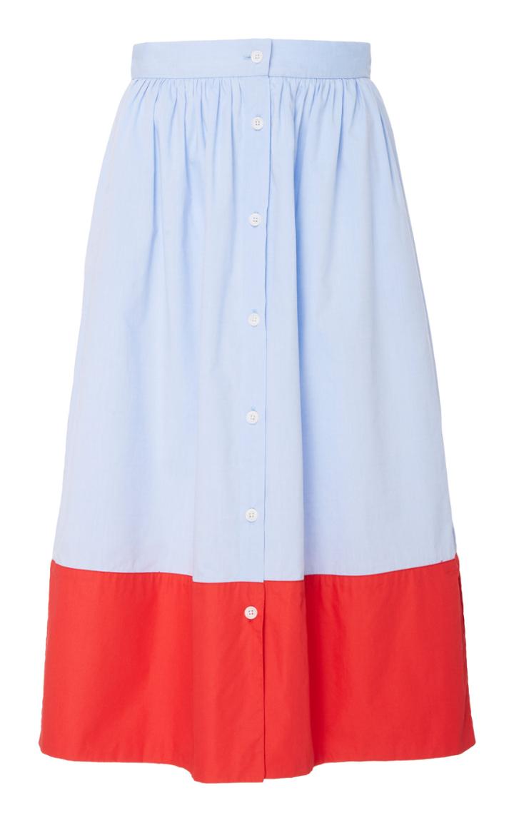 Mds Stripes Contrast Side Slit Skirt