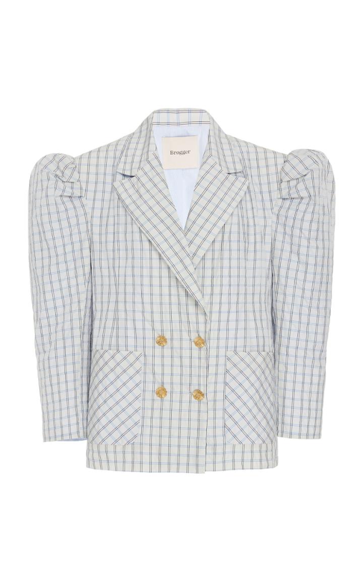 Brgger Frida Check Puff Sleeve Blazer