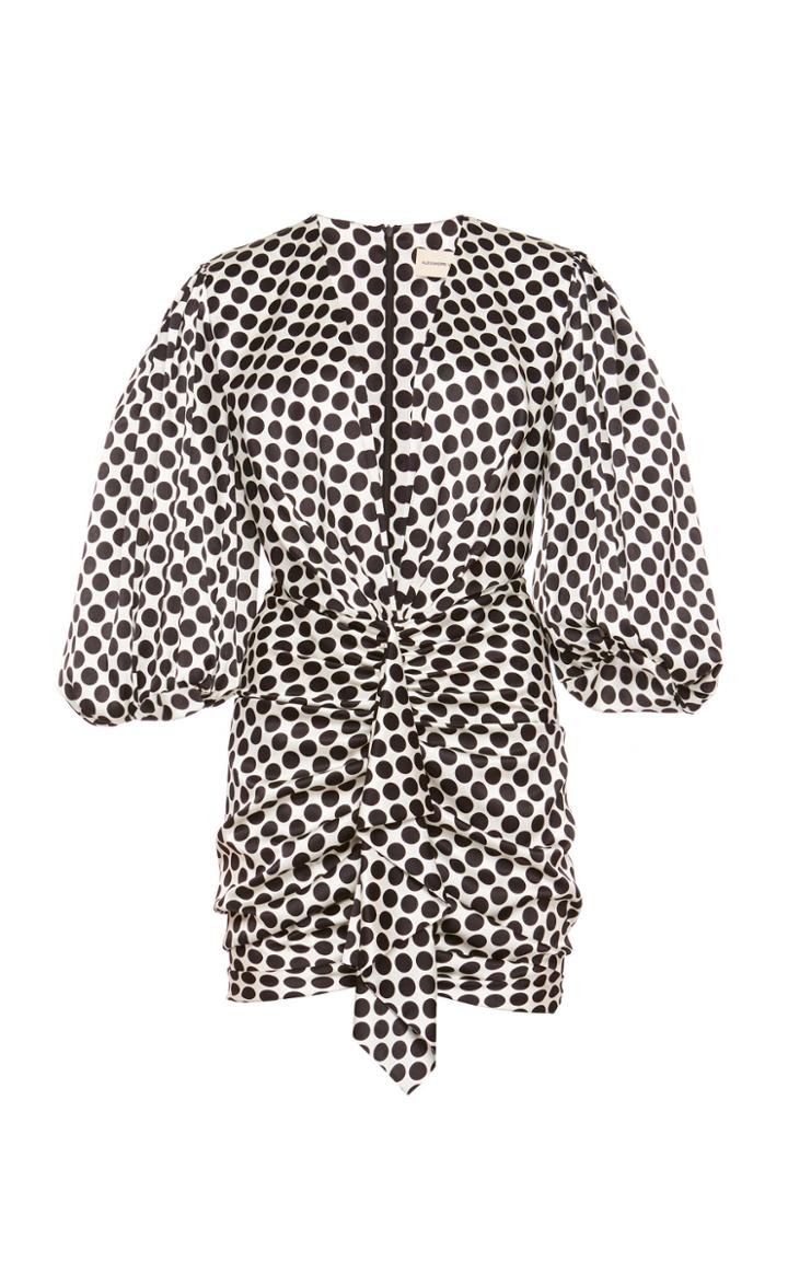Alexandre Vauthier Gathered Polka-dot Silk-blend Mini Dress