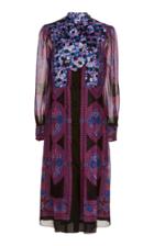 Anna Sui Bow-embellished Rose Medallion Border Dress