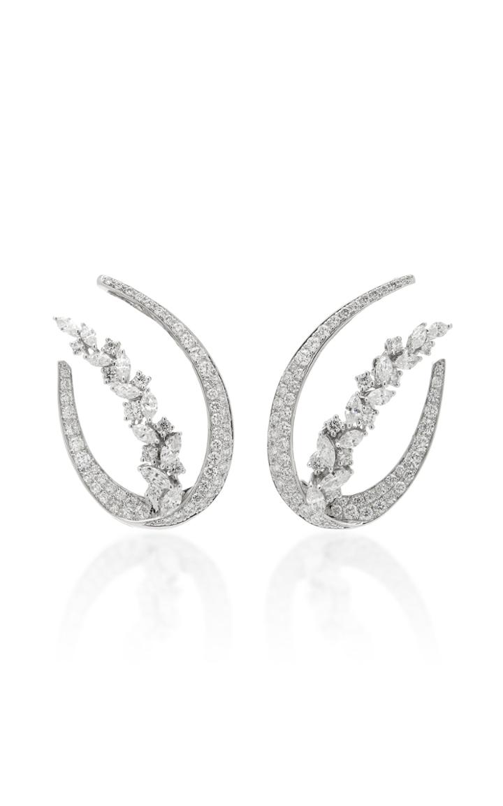 Yeprem 18k White Gold Mini Diamond Hoops