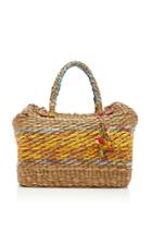 Pro Striped Straw Basket Bag