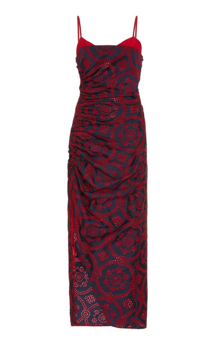Prabal Gurung Printed Ruched Sateen Dress