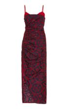 Prabal Gurung Printed Ruched Sateen Dress