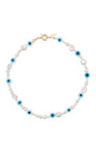 Liou Pearly-eyed Nazar And Pearl Necklace