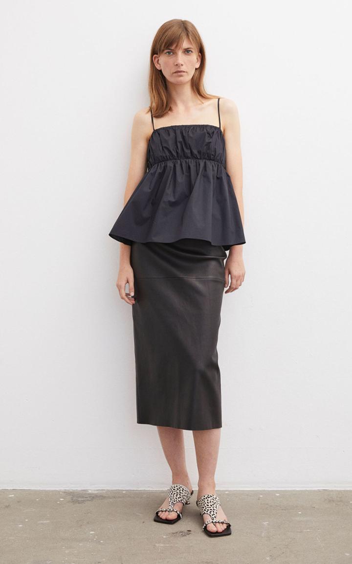Moda Operandi By Malene Birger Floridika Leather Midi Skirt