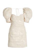 Moda Operandi Acler Monroe Puff-sleeve Cotton-blend Jacquard Mini Dress