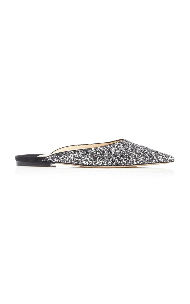 Jimmy Choo Moda Exclusive Lizia Coarse Glitter Flats