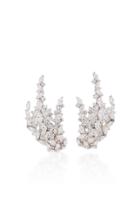Yeprem 18k White And Diamond Crawler Earrings