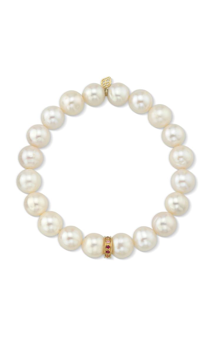 Sydney Evan Rainbow Spacer On Pearl Bracelet