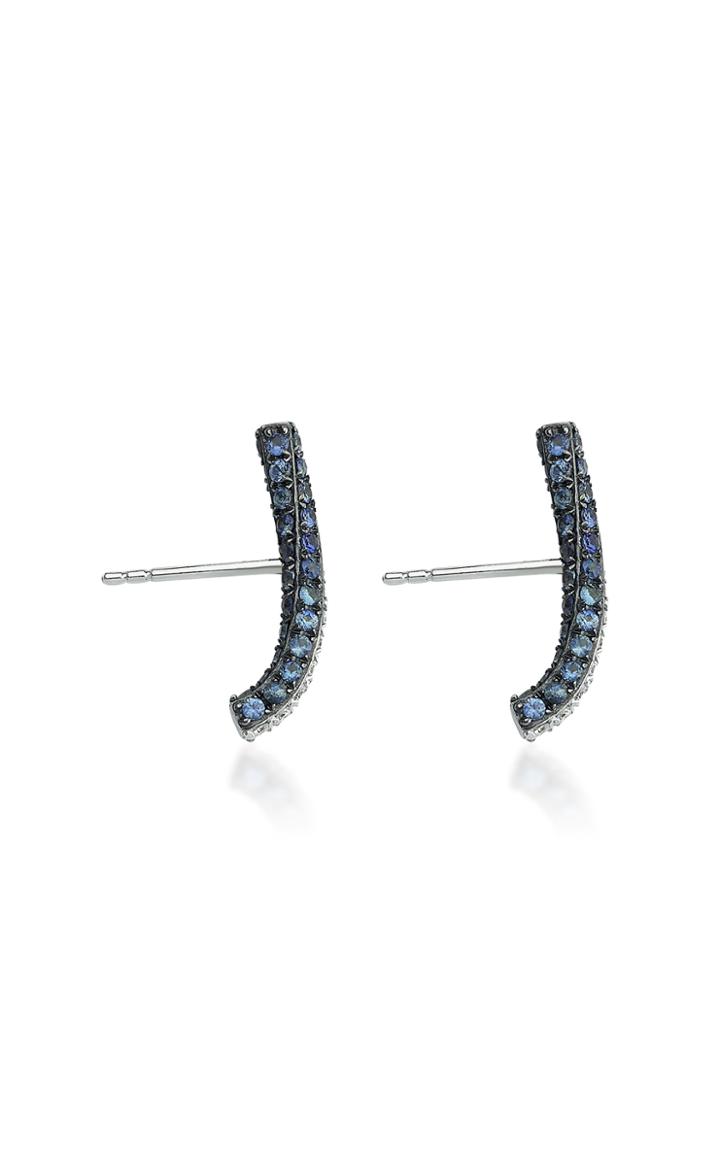 Tullia Rain Go Away 14k White Gold Diamond, Sapphire Earrings