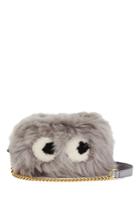 Anya Hindmarch Crossbody Mini Eyes In Light Slate Shearling