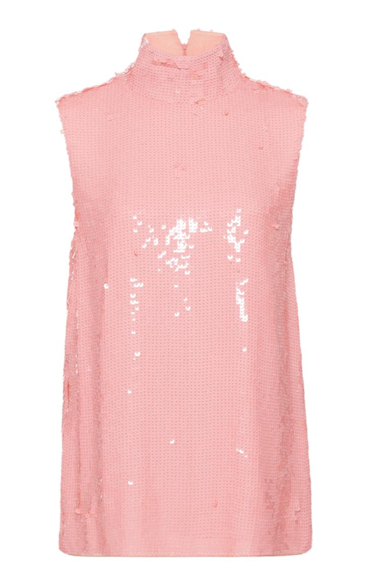 Tibi Sequin Turtleneck Shell Top