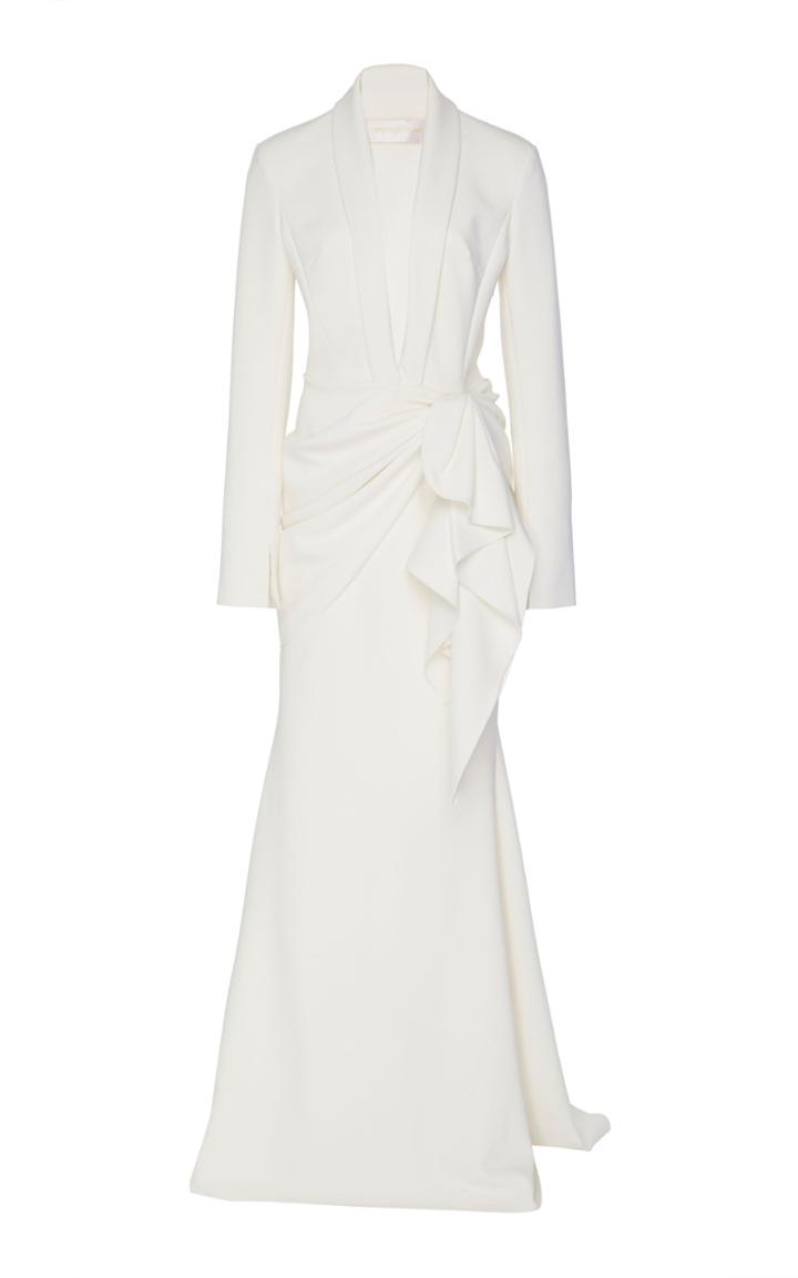 Christian Siriano Side Draped Tuxedo Gown