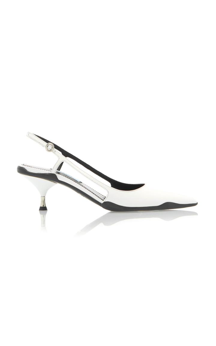 Prada Two-tone Leather Slingback Pumps