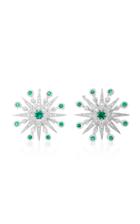 Colette Jewelry Star 18k Black Gold Diamond And Emerald Earrings