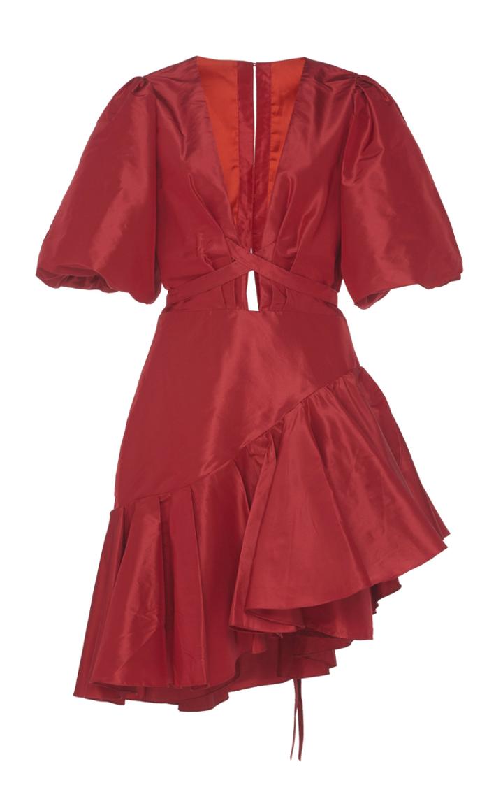 Johanna Ortiz Ruptura Intensa Balloon-sleeve Silk Mini Dress
